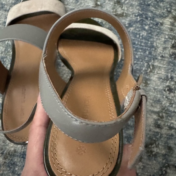 Tory Burch Gray and Tan Minimalist Sandals - Picture 8 of 15